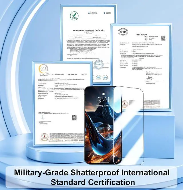 Alt view image 4 of 7 - [1-Second Auto-Install] 3 Pack Screen Protector for iPhone 17 + 1 Set Camera Lens Protector 9H+ Shatterproof Tempered Glass [12FT Military Grade Protection] Anti-Fingerprint Case Friendly