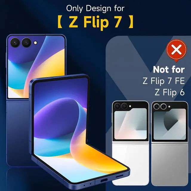 Alt view image 7 of 7 - EZ Alignment for  Galaxy Z Flip 7 Screen Protector [Strengthen Crease Test] 4Pcs Inner Soft EPU Film+2Pcs Front Display Tempered Glass+1 Set Camera lens Protector Anti Scratch