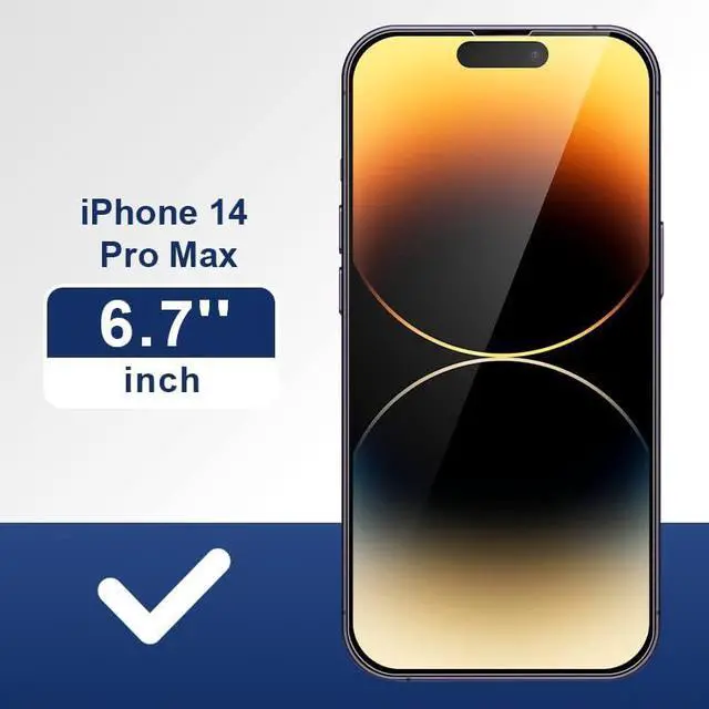 Alt view image 7 of 7 - Shatterproof Tempered Glass Screen Protector for iPhone 14 Pro Max [Easy Installation Frame] [Bubble Free] [9H Hardness] [Full Coverage] Case Friendly 6.7 Inch - (3-Pack)