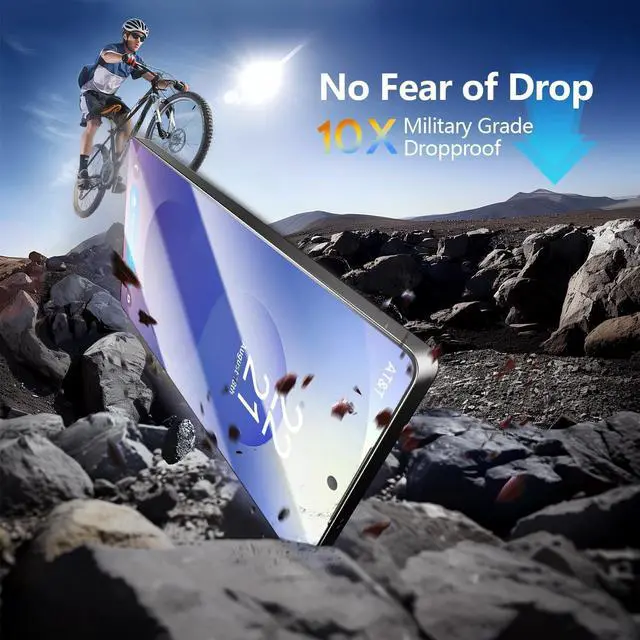 Alt view image 6 of 7 - 2-pack privacy screen protector compatible with  Galaxy S25 100% fingerprint unlock 9H+ tempered glass automatic dust removal military-grade protection bubble-free