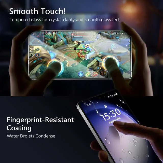 Alt view image 7 of 7 - 2-pack privacy screen protector compatible with  Galaxy S25 100% fingerprint unlock 9H+ tempered glass automatic dust removal military-grade protection bubble-free