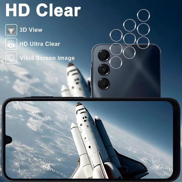 Alt view image 4 of 7 - [3+3 Pack] Galaxy A16 5G Screen Protector + Camera Lens Protector 9H Tempered Glass Anti Scratch Easy Installation Bubble Free HD Screen Protector for  Galaxy A16 5G