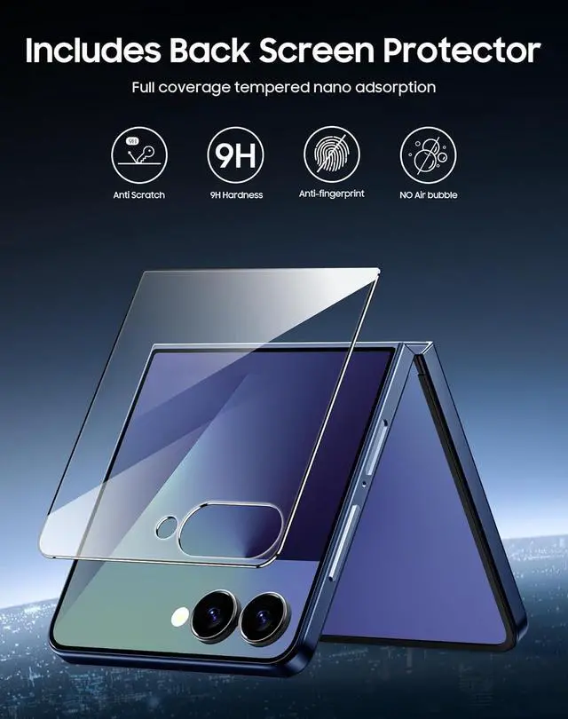 Alt view image 4 of 7 - For Galaxy Z Flip 7 Screen Protectors [With Mounting Kit] 2 Pcs Inner Screen Protectors + 2 Pcs Front Tempered Glass Ultra HD No bubbles No CreasesNewbie Friendly