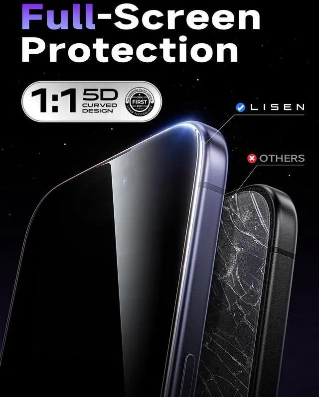 Alt view image 6 of 7 - 2 Pack [Top 9H+ Hardness] Glass for iPhone 17 Pro Max/iPhone 16 Pro Max Screen Protector Military Grade Shatterproof 8K HD Auto Dust-Elimination Bubble Free Tempered Glass with Ultra Fit Tray