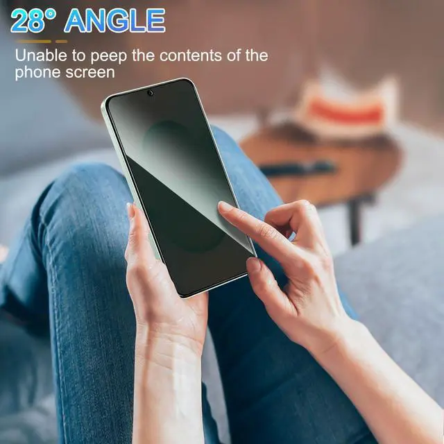 Alt view image 4 of 7 - 2 Pack Privacy Screen Protector for  Galaxy S25 Plus/Galaxy S25+ [Anti-Spy Tempered Glass][Fingerprint Unlock Support] Anti-Scratch Bubble-Free Easy Install 9H Protective Glass