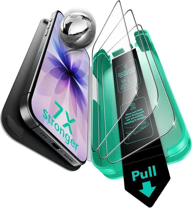 Main image of 3 Pack 9H+ Glass for iPhone 17/iPhone 16 Pro Screen Protector [Military-Grade Shatterproof] with AR Anti-Reflective Technology Armorite Ultra-Tough Tempered Glass with Ultra Fit Tray