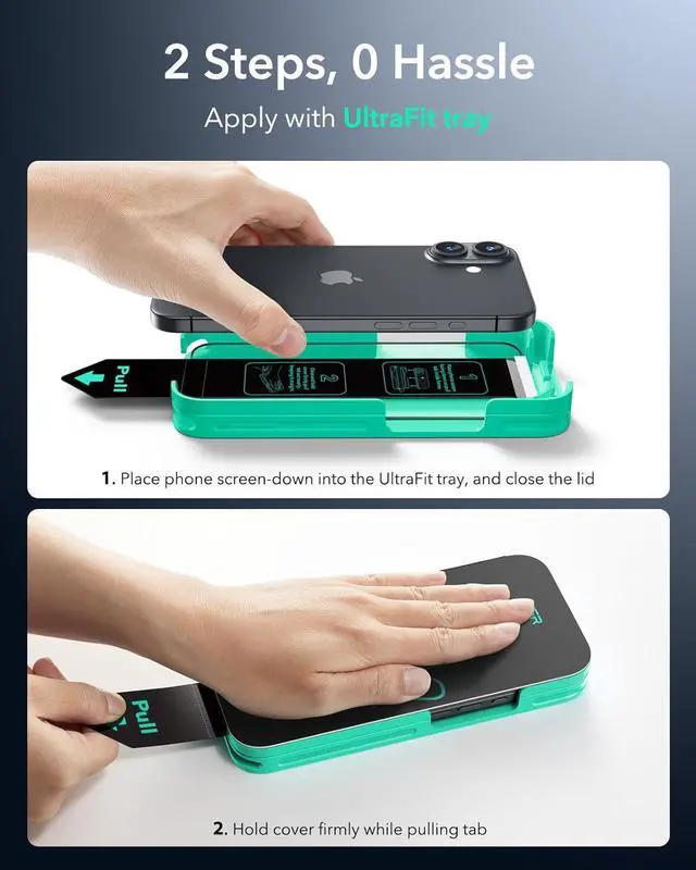 Alt view image 3 of 7 - 3 Pack 9H+ Glass for iPhone 17/iPhone 16 Pro Screen Protector [Military-Grade Shatterproof] with AR Anti-Reflective Technology Armorite Ultra-Tough Tempered Glass with Ultra Fit Tray