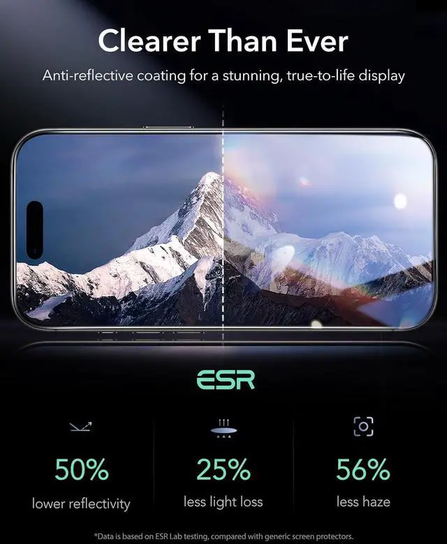 Alt view image 6 of 7 - 3 Pack 9H+ Glass for iPhone 17/iPhone 16 Pro Screen Protector [Military-Grade Shatterproof] with AR Anti-Reflective Technology Armorite Ultra-Tough Tempered Glass with Ultra Fit Tray