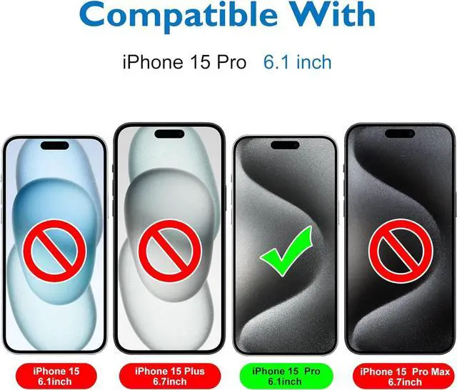 Alt view image 2 of 7 - 2 Pack Matte Glass Screen Protector for iPhone 15 Pro [6.1 inch] + 2 Pack Camera Lens Protector Anti-Glare & Anti-Fingerprint Case Friendly Tempered Glass Film Bubble Free Smooth as Silk
