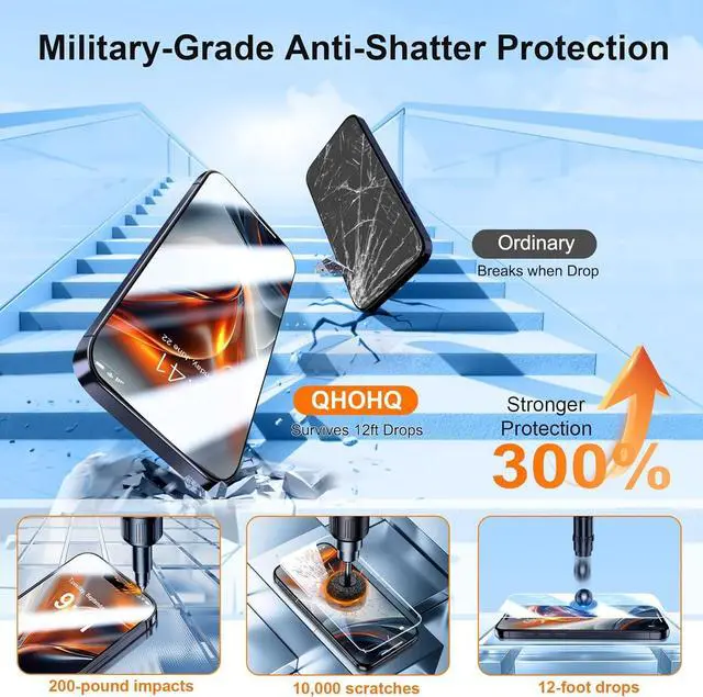 Alt view image 3 of 7 - [1-Second Auto-Install] 3 Pack Screen Protector for iPhone 17 Pro [6.3 Inch] + 1 Set Camera Lens Protector Shatterproof Tempered Glass [Military Grade Protection] Anti-Finger Case Friendly