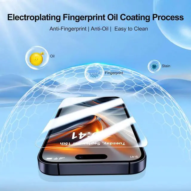 Alt view image 6 of 7 - [1-Second Auto-Install] 3 Pack Screen Protector for iPhone 17 Pro [6.3 Inch] + 1 Set Camera Lens Protector Shatterproof Tempered Glass [Military Grade Protection] Anti-Finger Case Friendly