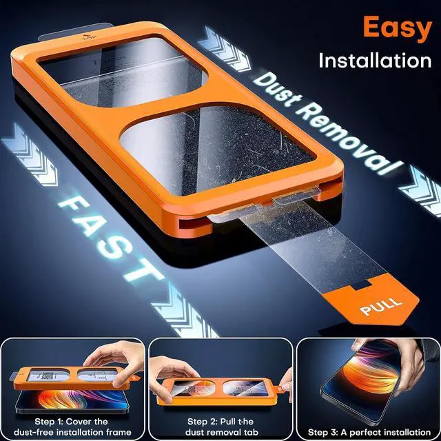 Alt view image 3 of 6 - for  Galaxy S25 Screen Protector [9H Hardness] [Military Grade Shatterproof] HD Tempered Glass 2 Pack