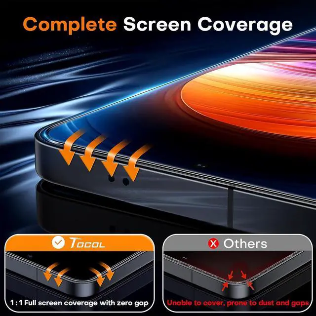 Alt view image 4 of 6 - for  Galaxy S25 Screen Protector [9H Hardness] [Military Grade Shatterproof] HD Tempered Glass 2 Pack