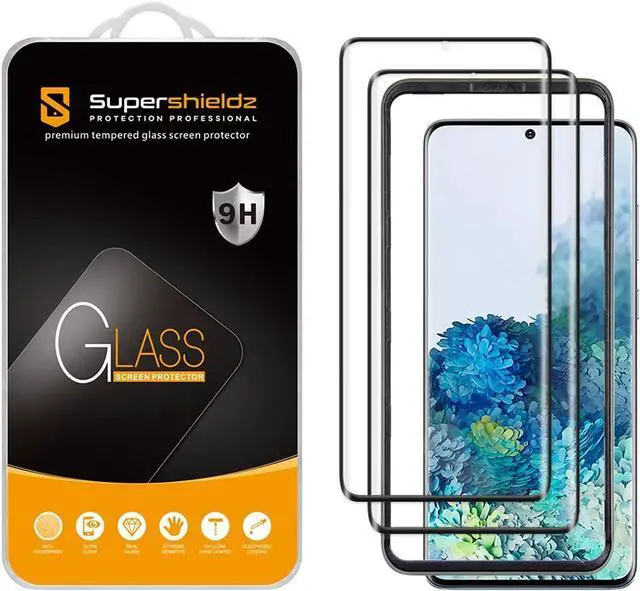 Main image of (2 Pack) Designed for  Galaxy S20 5G / Galaxy S20 5G UW Tempered Glass Screen Protector with (Easy Installation Tray) (3D Curved Glass) Anti Scratch Bubble Free (Black)