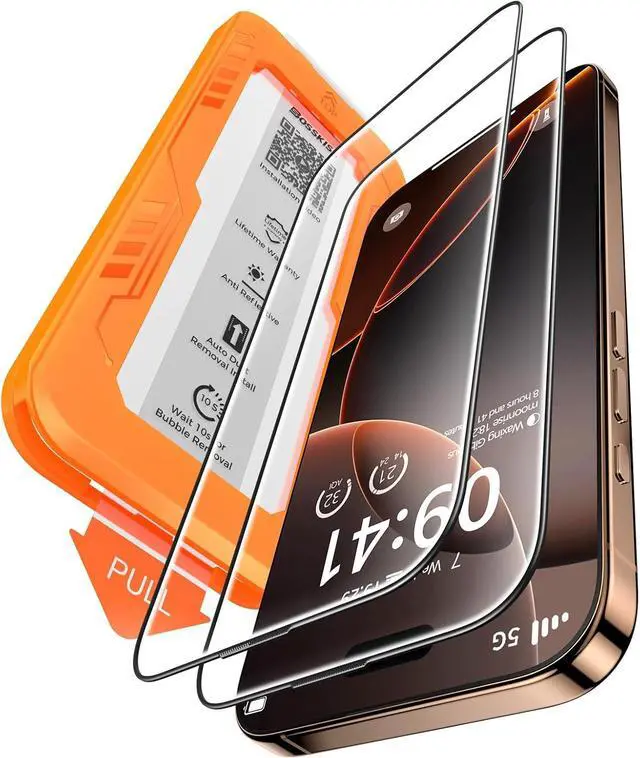 Main image of for iPhone 16 Pro Screen Protector 6.3 [TOP 9H+ Hardness] [Military Grade Shatter Protection] [Sensitive Touch] [HD Clear Tempered Glass] Full Coverage Easy Installation 2 Pack