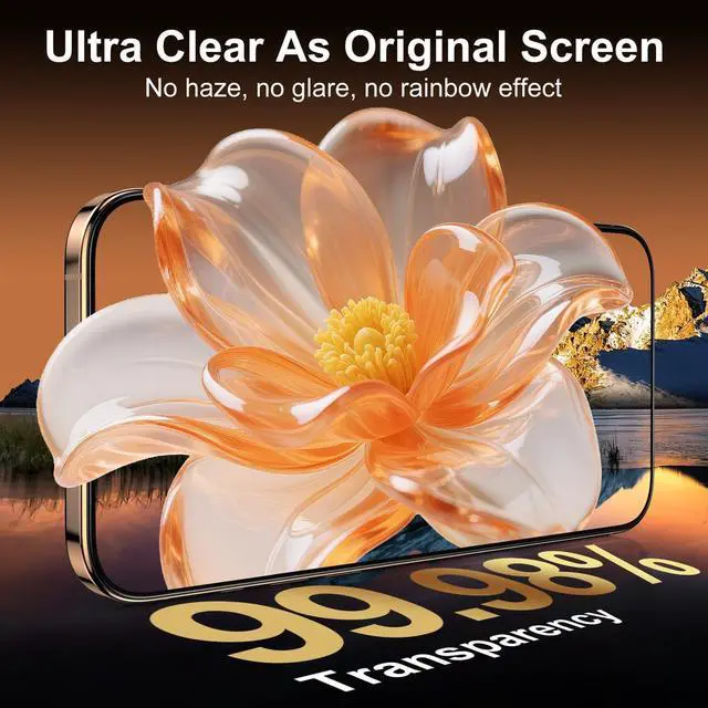 Alt view image 5 of 7 - for iPhone 16 Pro Screen Protector 6.3 [TOP 9H+ Hardness] [Military Grade Shatter Protection] [Sensitive Touch] [HD Clear Tempered Glass] Full Coverage Easy Installation 2 Pack