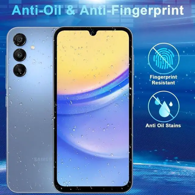 Alt view image 7 of 7 - [4+3 Pack Screen Protector Compatible with Galaxy A15 5G 4 Tempered Glass with 3 Camera Lens Protectors High Clarity Anti-Shatter Bubble Free