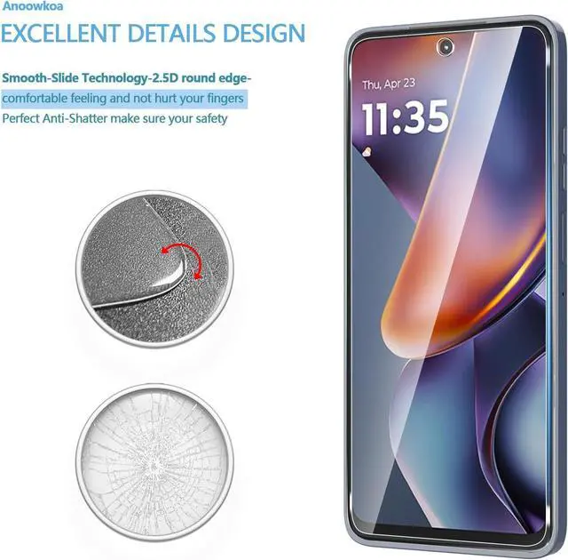 Alt view image 4 of 7 - 3 Pack Designed for Moto G 2025 Screen Protector Tempered Glass Film.Anti-Breakage.Anti-Scratch No Bubbles 9H Hardness.Easy Installation for Moto G 5G 2025