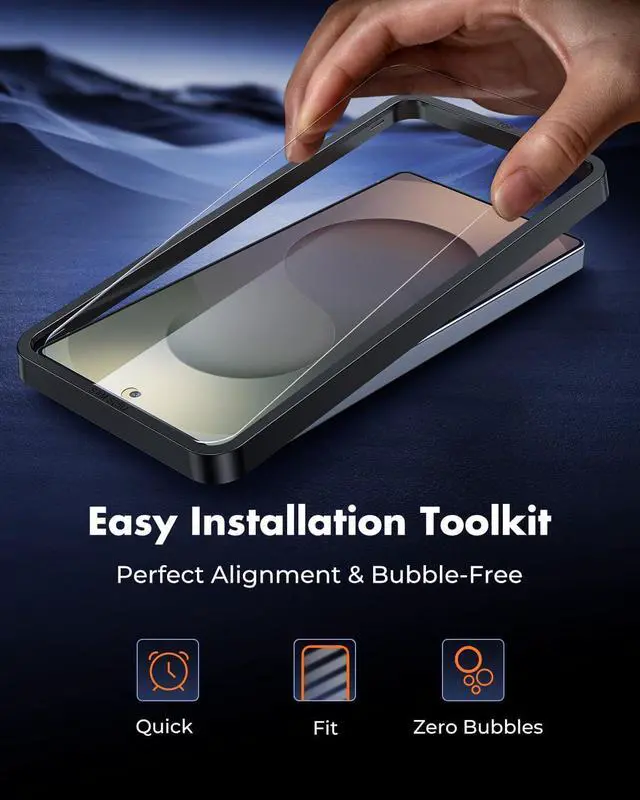 Alt view image 2 of 7 - Screen Protector for  Galaxy S25 Ultra [3-Pack] [9H] [Fingerprint Friendly] [HD Clarity] [Anti-Scratch] [Bubble-Free] [Easy Installation] Tempered Glass 6.9 Inch