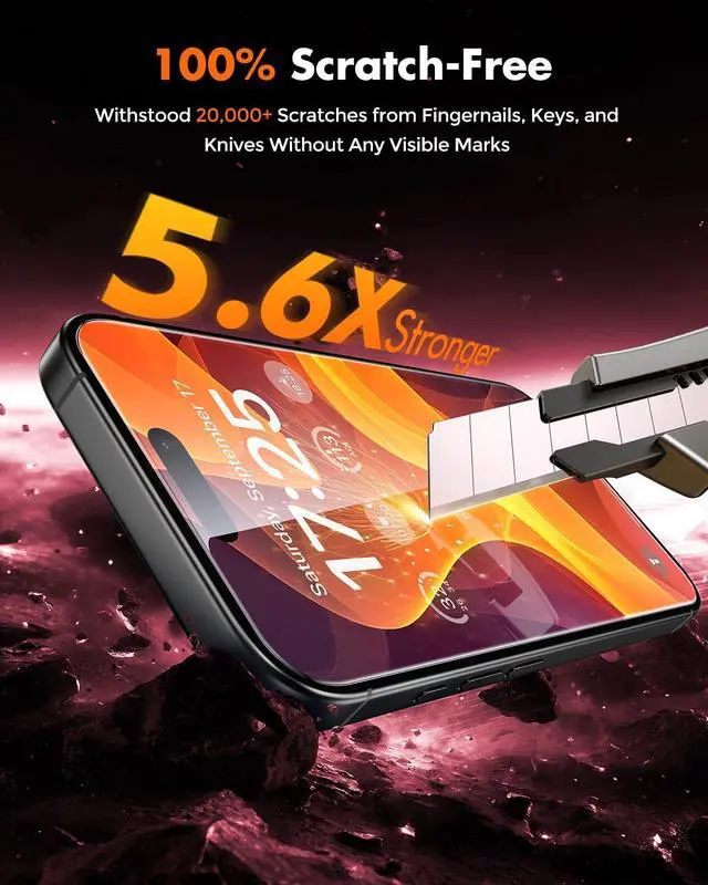 Alt view image 4 of 7 - for iPhone 16 Screen Protector [Quick-Installation Box] 3-Pack 9H+ Hardness Shatterproof Tempered Glass [99.99% HD Clear] [Case Friendly] [Bubble Free] for  16 6.1 inch