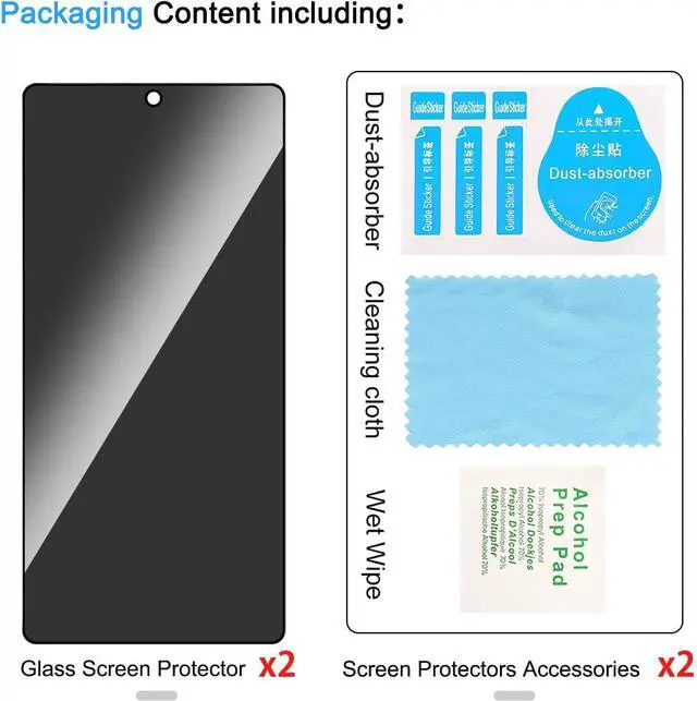 Alt view image 2 of 7 - 2 Pack Privacy Screen Protector for  Galaxy S25 Ultra[Anti-Spy Tempered Glass] [Fingerprint Unlock Support] Anti-Scratch Bubble-Free Easy Install 9H Protective Glass for S25 Ultra