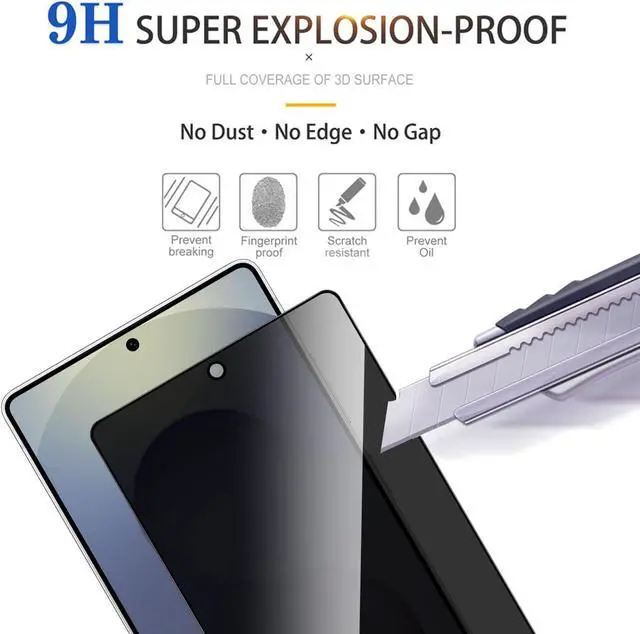 Alt view image 5 of 7 - 2 Pack Privacy Screen Protector for  Galaxy S25 Ultra[Anti-Spy Tempered Glass] [Fingerprint Unlock Support] Anti-Scratch Bubble-Free Easy Install 9H Protective Glass for S25 Ultra