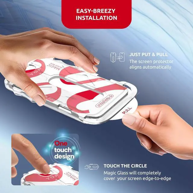 Alt view image 3 of 7 - Screen Protector for iPhone 16 Pro Max  MagicBox Tempered Glass Screen Protector iPhone 16 Pro Max (2 Pcs) Edge-to-Edge Protection with 2 Applicators 9H Hardness Oleophobic Coating