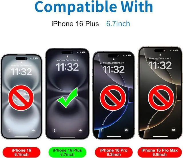 Alt view image 2 of 6 - 2 Pack Matte Glass Screen Protector for iPhone 16 Plus [6.7 inch] + 2 Pack Camera Lens Protector Anti-Glare & Anti-Fingerprint Case Friendly Tempered Glass Film Bubble Free Smooth as Silk