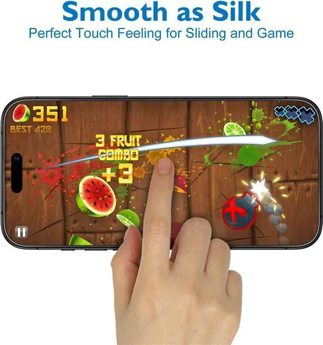 Alt view image 5 of 6 - 2 Pack Matte Glass Screen Protector for iPhone 16 Plus [6.7 inch] + 2 Pack Camera Lens Protector Anti-Glare & Anti-Fingerprint Case Friendly Tempered Glass Film Bubble Free Smooth as Silk