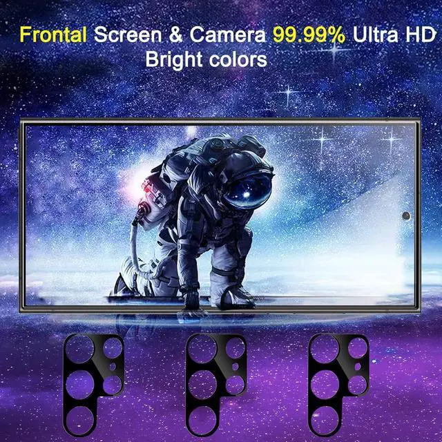 Alt view image 6 of 6 - 3 Pack Privacy Screen Protector for  Galaxy S24 Ultra with 3 Pack Tempered Glass Camera Lens Protector Phone Case Friendly Accessories Protector de Pantalla for  S24 Ultra