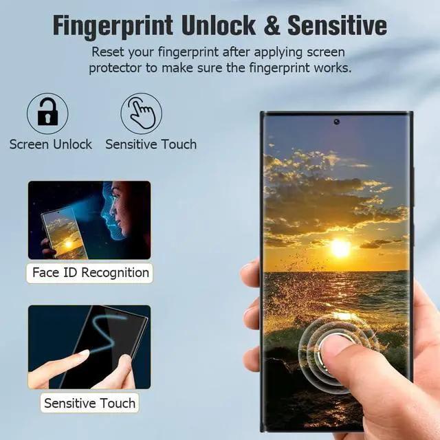 Alt view image 3 of 7 - [2+2 Pack] Galaxy S22 Ultra Screen Protector and Camera Lens Protector 9H Tempered Glass Scratch Resistant Ultrasonic Fingerprint Support Easy Installation Bubble Free 3D HD Clear Film 6.8 Inch