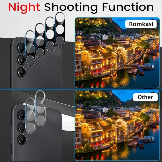 Alt view image 5 of 7 - 4 Pack Screen Protector for  Galaxy A14 5G with 4 Pack Camera Lens Protector Full Coverage Tempered Glass Film Anti-Fingerprint Case Friendly