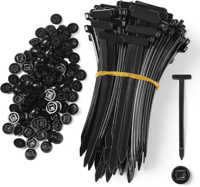 Main image of 100 Pcs Nylon Universal Cable Tie Buckle - New Multifunctional Nylon Zip Ties With Pin & Button Design Plastic Cable Ties Tool Fasteners Car Body UV Resistant Zipties for Car Daily Repair Bumper Clips