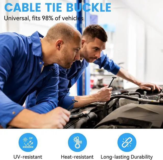 Alt view image 2 of 6 - 100 Pcs Nylon Universal Cable Tie Buckle - New Multifunctional Nylon Zip Ties With Pin & Button Design Plastic Cable Ties Tool Fasteners Car Body UV Resistant Zipties for Car Daily Repair Bumper Clips