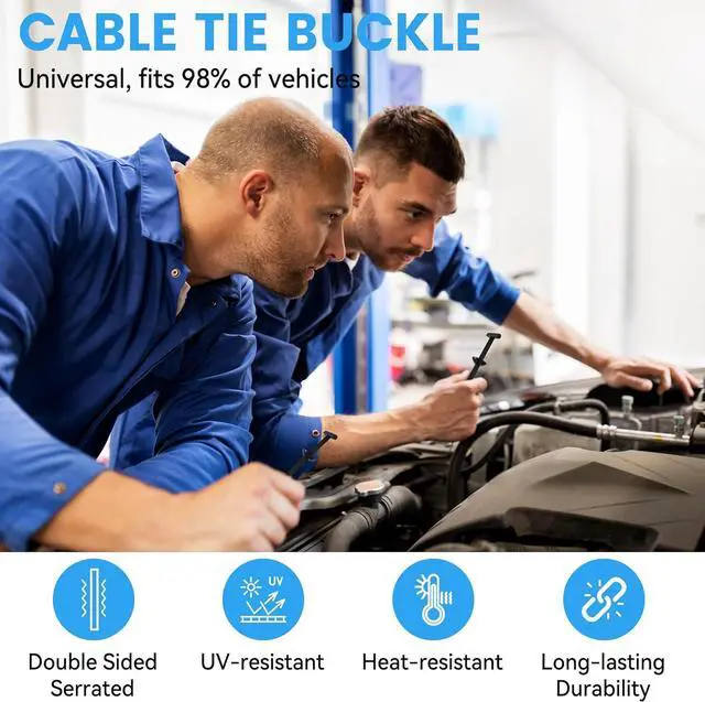 Alt view image 3 of 7 - 60 Pcs Nylon Universal Cable Tie Buckle - New Multifunctional Nylon Zip Ties Double Sided Buckle & Button Design Plastic Cable Ties Tool Fasteners Car Body UV Resistant Zipties for Car Daily Repair