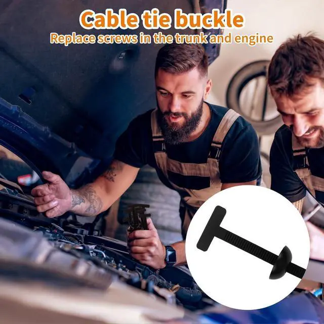 Alt view image 4 of 6 - 100PCS Nylon Universal Cable Tie Buckle - Multifunctional Nylon Zip Ties With Pin & Button Design - Plastic Cable Ties Tool - Fasteners Car Body UV Resistant Zipties for Car Daily Repair Bumper Clips