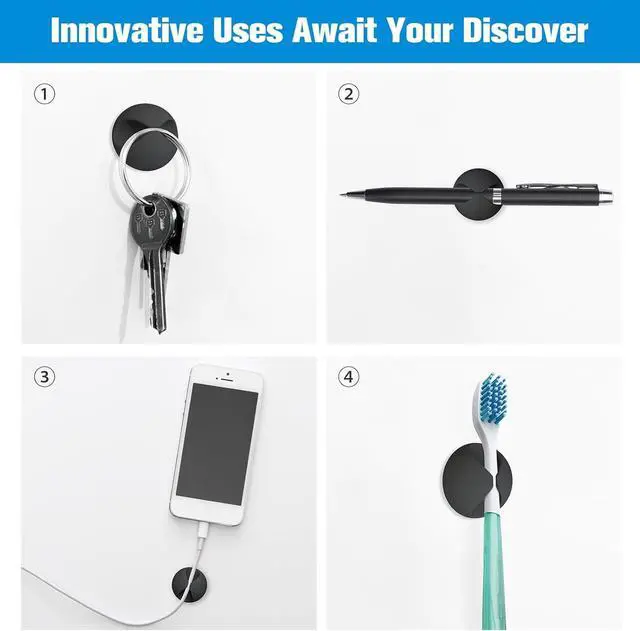 Alt view image 5 of 7 - 12 Pack Cable Clips Cord Organizer Holder Adhesive Cable Management Charger Wire Holder Clips for Desk Home Office Car Cubicle Nightstand Black