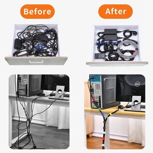 Alt view image 4 of 6 - 32FT Reusable Fastening Tape Cable Ties Double-Sided Hook-and-Loop Cable Management Tape Strength and Durability 0.4/Width (Red 0.4/32FT 1PCS)