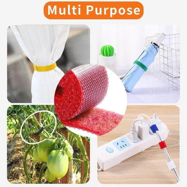 Alt view image 5 of 6 - 32FT Reusable Fastening Tape Cable Ties Double-Sided Hook-and-Loop Cable Management Tape Strength and Durability 0.4/Width (Red 0.4/32FT 1PCS)