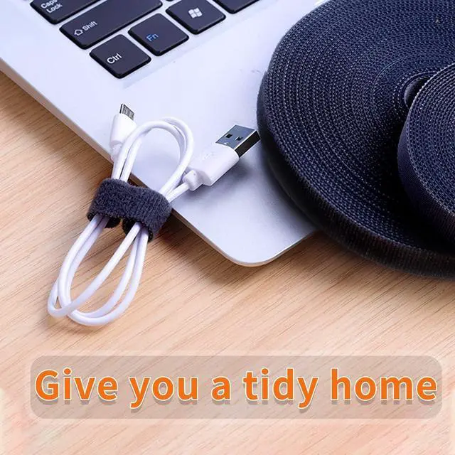 Alt view image 6 of 6 - 32FT Reusable Fastening Tape Cable Ties Double-Sided Hook-and-Loop Cable Management Tape Strength and Durability 0.4/Width (Red 0.4/32FT 1PCS)