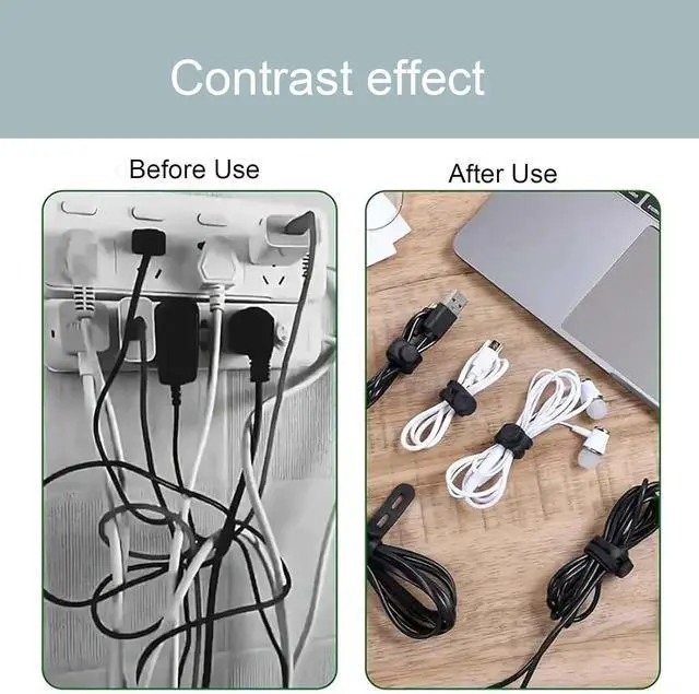 Alt view image 3 of 7 - 30Pcs Silicone Cable Ties Reusable Cord Organizer for Electronics Adjustable Fastening Cable Straps Wire Organizer High Elasticity Cord Wraps for Fastening Earphone Charger (5 Colors)