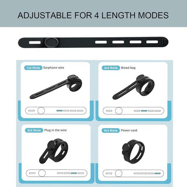 Alt view image 5 of 7 - 30Pcs Silicone Cable Ties Reusable Cord Organizer for Electronics Adjustable Fastening Cable Straps Wire Organizer High Elasticity Cord Wraps for Fastening Earphone Charger (5 Colors)