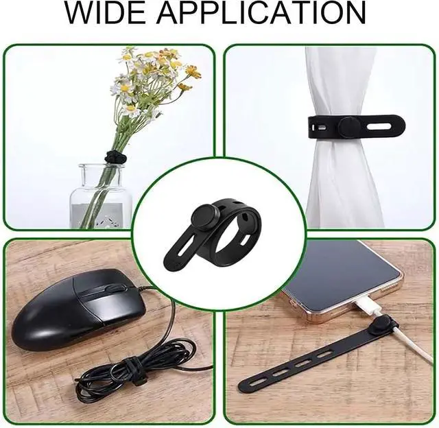 Alt view image 4 of 7 - 30Pcs Silicone Cable Ties Reusable Cord Organizer for Electronics Adjustable Fastening Cable Straps Wire Organizer High Elasticity Cord Wraps for Fastening Earphone Charger (5 Colors)