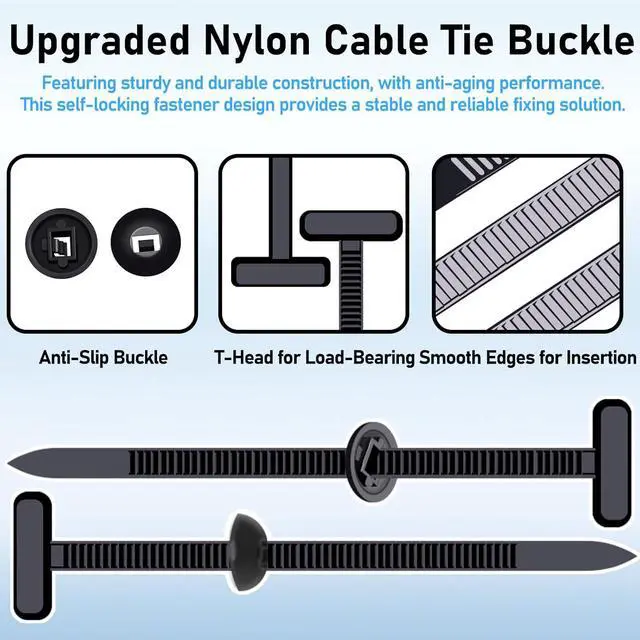 Alt view image 3 of 7 - 160PCS Upgraded Nylon Universal Cable Tie Buckles - New Multifunctional Nylon Zip Ties With Pin & Button Design Plastic Cable Ties Tool Fasteners Car Body UV Resistant Zipties for Car Daily Repair