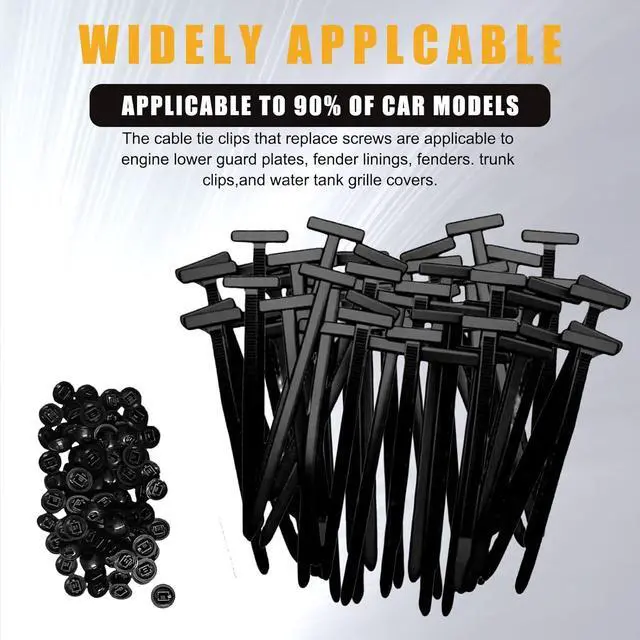Alt view image 6 of 7 - Nylon Universal Cable Tie Buckle - Heavy Duty Zip Ties Self-Locking for Car UV Resistant Plastic Cable Ties with Pin Plastic Cable Ties Tool Fasteners Car Body (black 200)