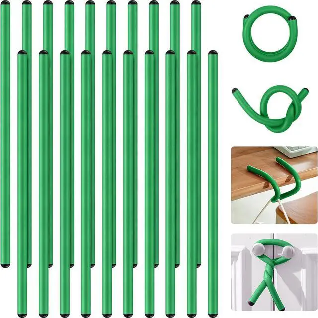 Main image of 20 Pcs 17 Inch EVA Foam Twist Rubber Ties Reusable Bendable Cable Tie Straps Flexible Heavy Duty Twisty Ties for Organizing Cords Bundling (Green)