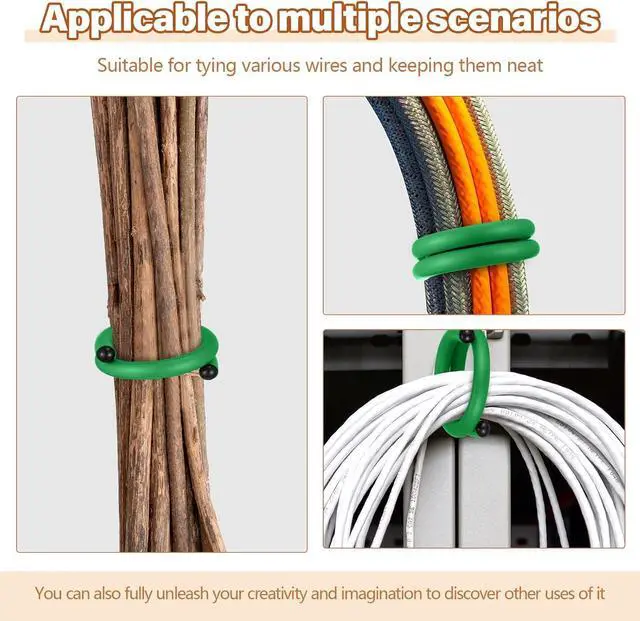 Alt view image 5 of 6 - 20 Pcs 17 Inch EVA Foam Twist Rubber Ties Reusable Bendable Cable Tie Straps Flexible Heavy Duty Twisty Ties for Organizing Cords Bundling (Green)