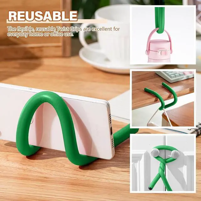 Alt view image 6 of 6 - 20 Pcs 17 Inch EVA Foam Twist Rubber Ties Reusable Bendable Cable Tie Straps Flexible Heavy Duty Twisty Ties for Organizing Cords Bundling (Green)