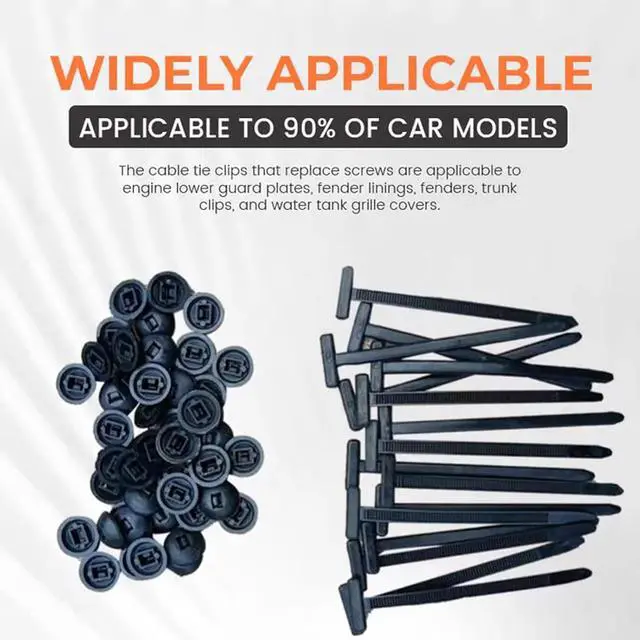 Alt view image 2 of 7 - 100PCS Nylon Universal Cable Tie Buckle Heavy Duty Self-Locking Nylon Zip Ties Holder Multipurpose Plastic Cable Ties Tool New Multifunctional Cable Tie Buckle for Car Daily Repair