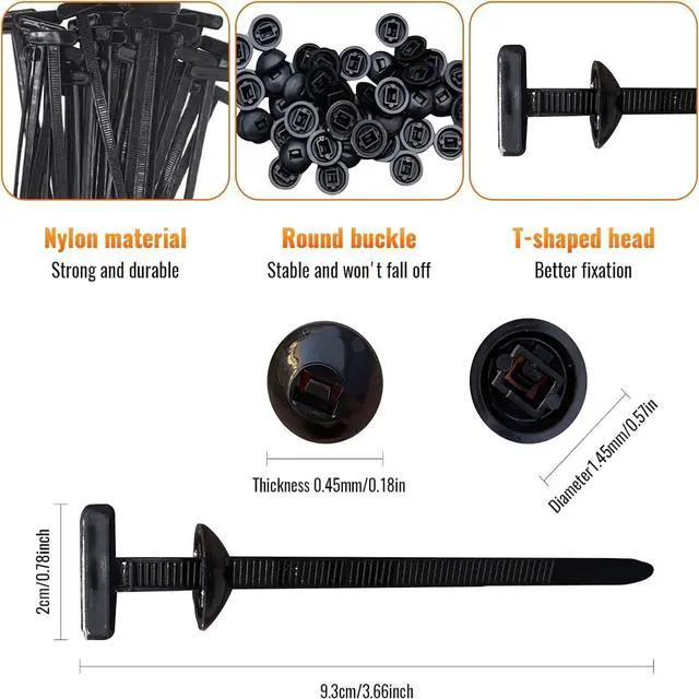 Alt view image 7 of 7 - 100PCS Nylon Universal Cable Tie Buckle Heavy Duty Self-Locking Nylon Zip Ties Holder Multipurpose Plastic Cable Ties Tool New Multifunctional Cable Tie Buckle for Car Daily Repair